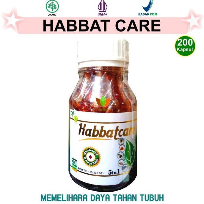 Habbatcare 200 Kapsul Suplemen Jamu Herbal Memelihara  Kesehatan Tubuh Herbal Habbatussauda Habbat J