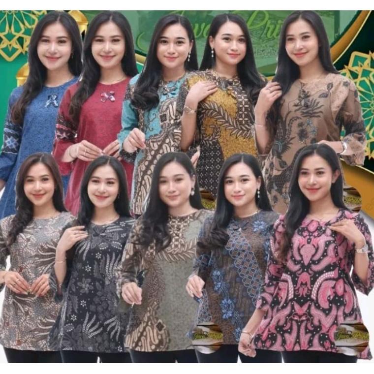 Atasan Blus Batik Wanita Remaja Polymikro Murah