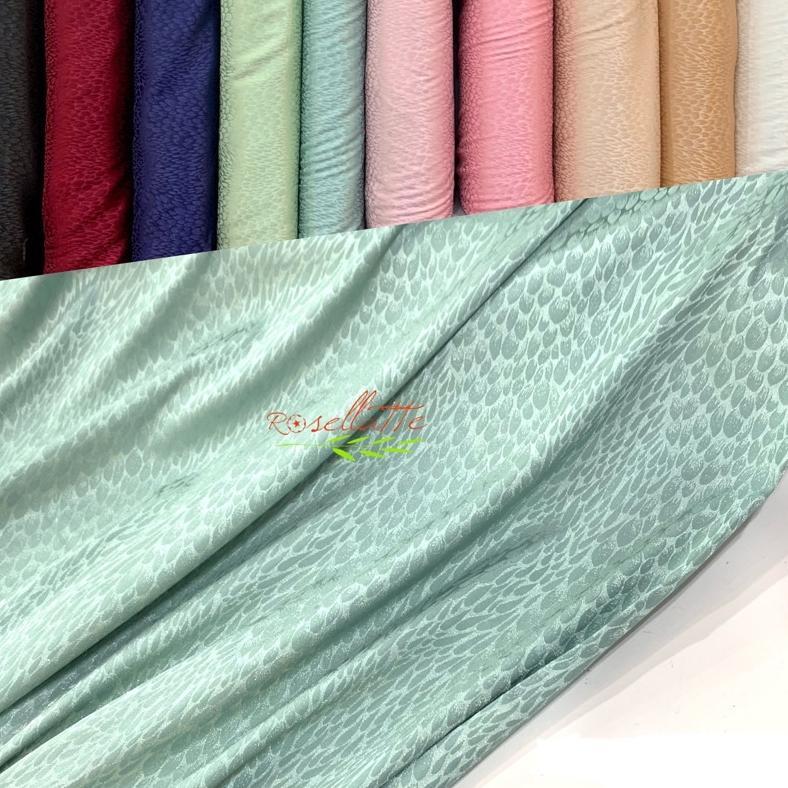 Kain Satin Jacquard Premium Leopard Semi Sutra Gamis Mukenah