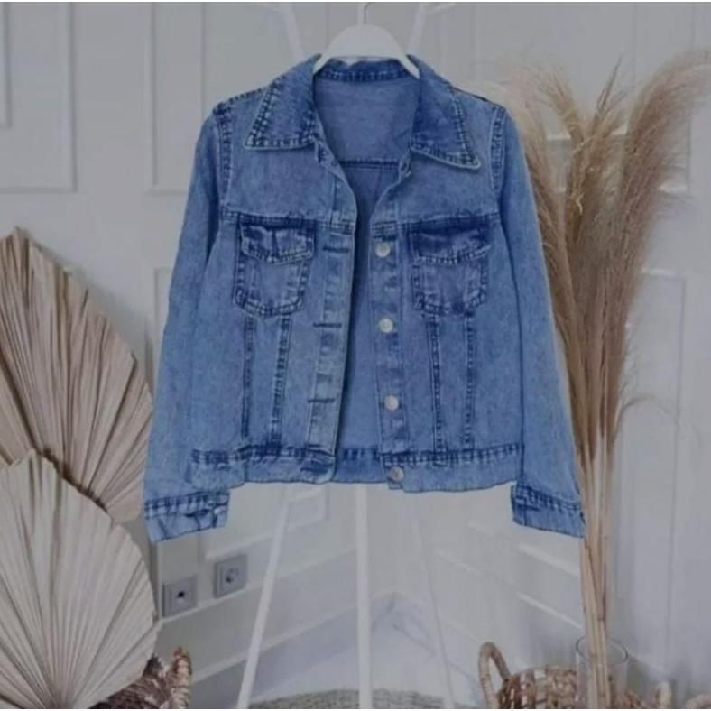PREMIUM ( OVERSIZE ) JAKET JEANS WANITA HITAM SNOW // JAKET JEANS WANITA BIRU SNOW // JAKET JEANS WA