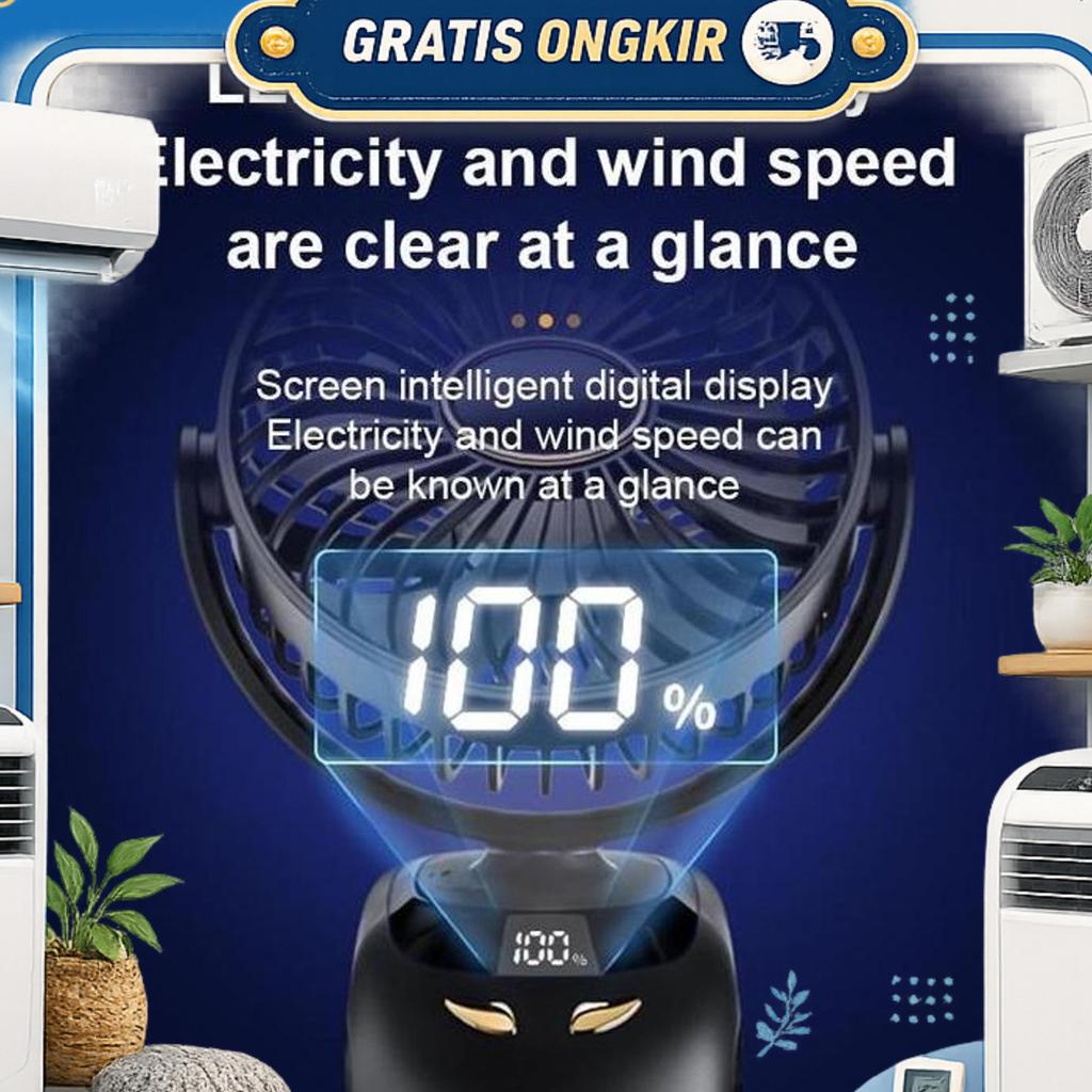 Alliance Kipas Angin Mini 10000Mah/15000Mah Dengan Baterai Polimer Dan Lampu Malam Ada Lampunya