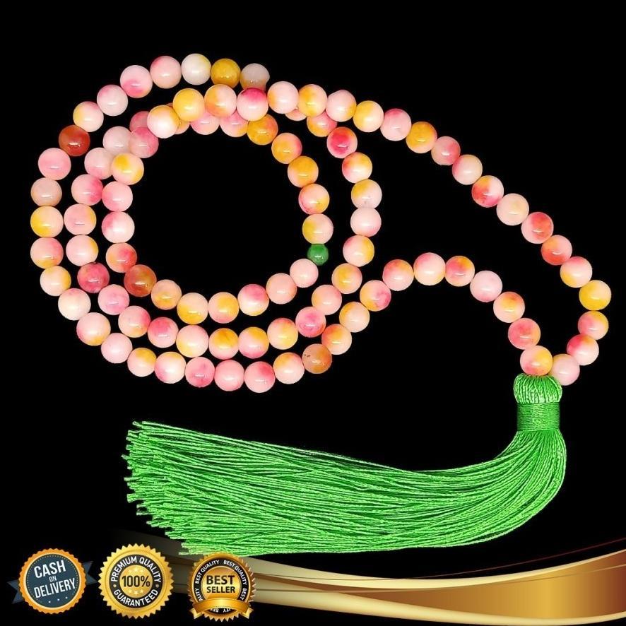 GARANSI TASBIH 99 BUTIR BATU GIOK ASLI IMPORT BURMA HIJAU 8MM - KALUNG TASBIH BAYAR DI TEMPAT