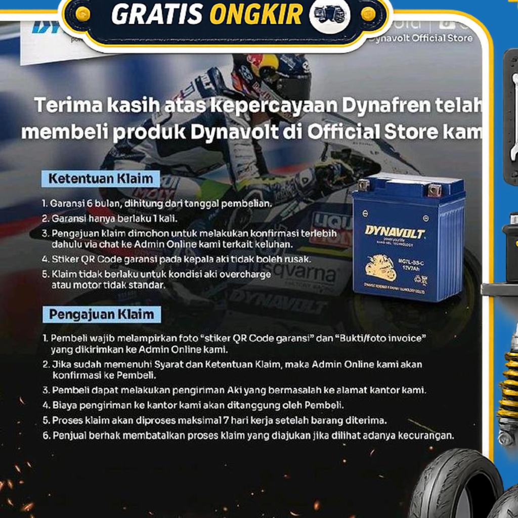 Dynavolt Aki Motor Yamaha T-Max 500, Dll | Nano-Gel Mg9-Bs-C | 9 Ah 260 Cca