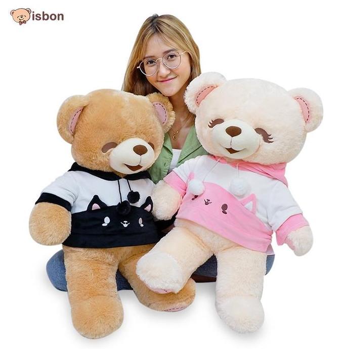 ISTANA BONEKA | BONEKA BEAR BONITA W/HOODIE PINK LUCU | SIZE 62.5CM | ISBON ISTANABONEKA