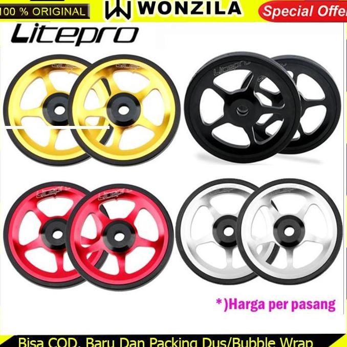 Litepro 2 Pcs Easy Wheel Seli Sepeda Lipat Trifold Pikes 3Sixty