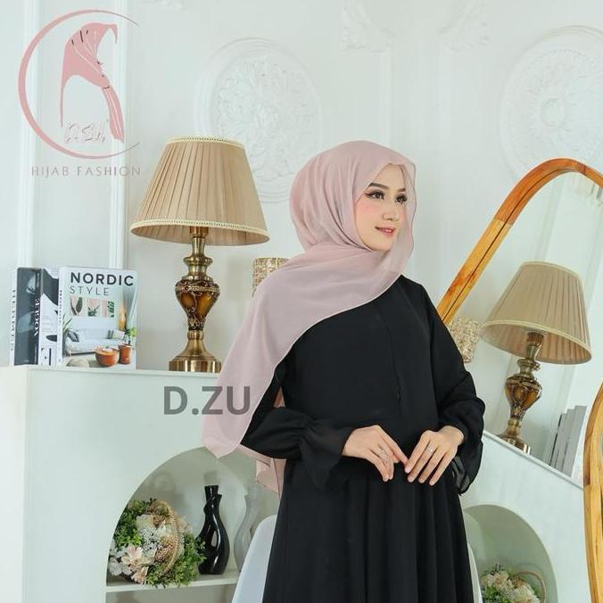D.ZU Hijab Pashmina Ceruty Babydoll Premium Polos Muslim Kerudung Ceruti Shawl Cerutty Wanita Syari 
