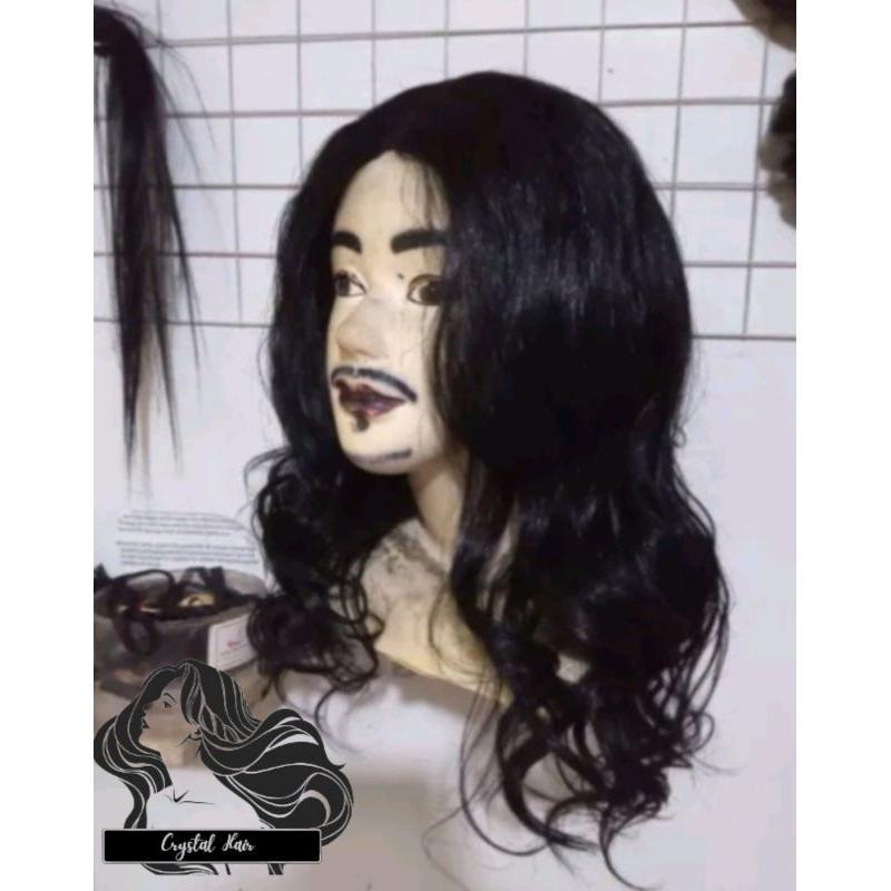 Wig Rambut Palsu Pria/Wig Rambut Wanita Panjang Ikal