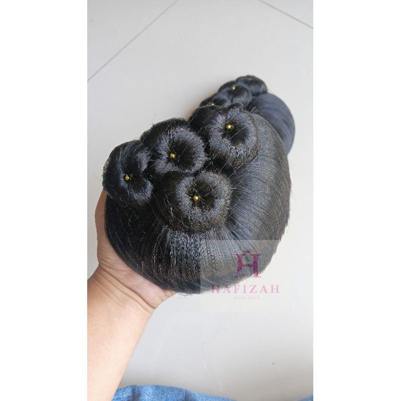 Sanggul Sonya Modern Hitam Dan Uban Aksesoris Rambut Anak Dan Dewasa Untuk Tari Karnaval Adat