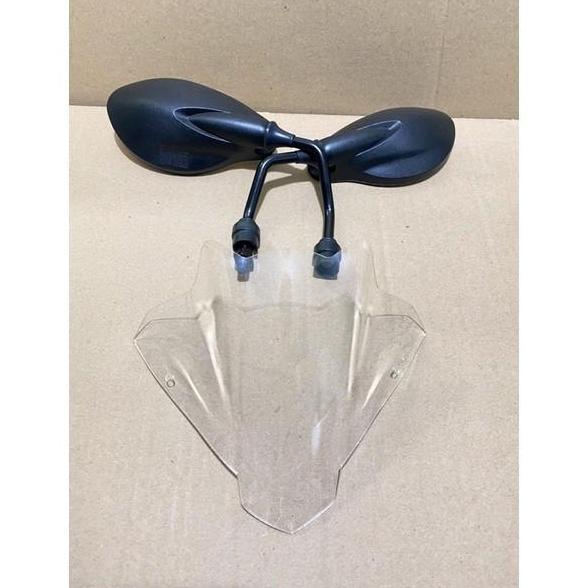 Paket Visor Depan Bening Model Batman Jupiter Mx Old, New, Dan King Plus Spion X1 Aksesoris Motor Mo