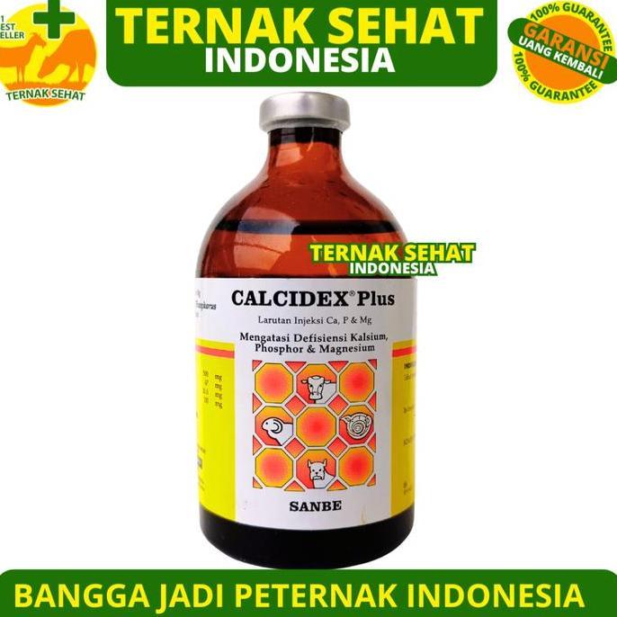 CALCIDEX PLUS 100 ML - Obat Ternak Lumpuh Atasi Hipokalsemia Hipomagnesia Sapi Kerbau Kambing Domba
