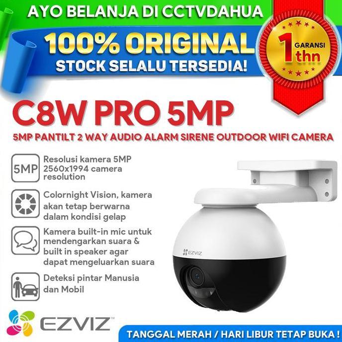 EZVIZ C8W PRO 5MP PANTILT 2 WAY AUDIO ALARM SIRENE OUTDOOR WIFI CAMERA