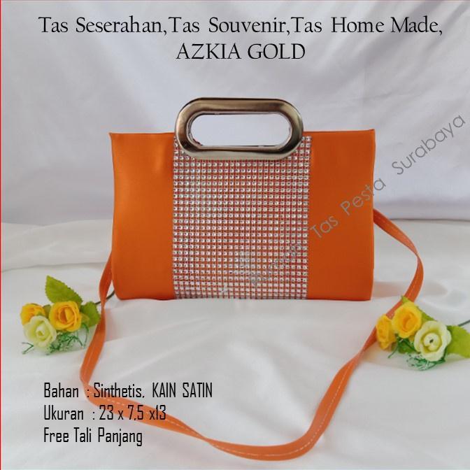 Tas Pesta Satin Azkia Model Clucth Dan Selempang Terkesan Mewah Dan Elegan