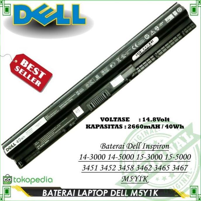 Baterai Ori Laptop Dell Inspiron 14 3000 3451 3452 3458 3459 M5Y1K