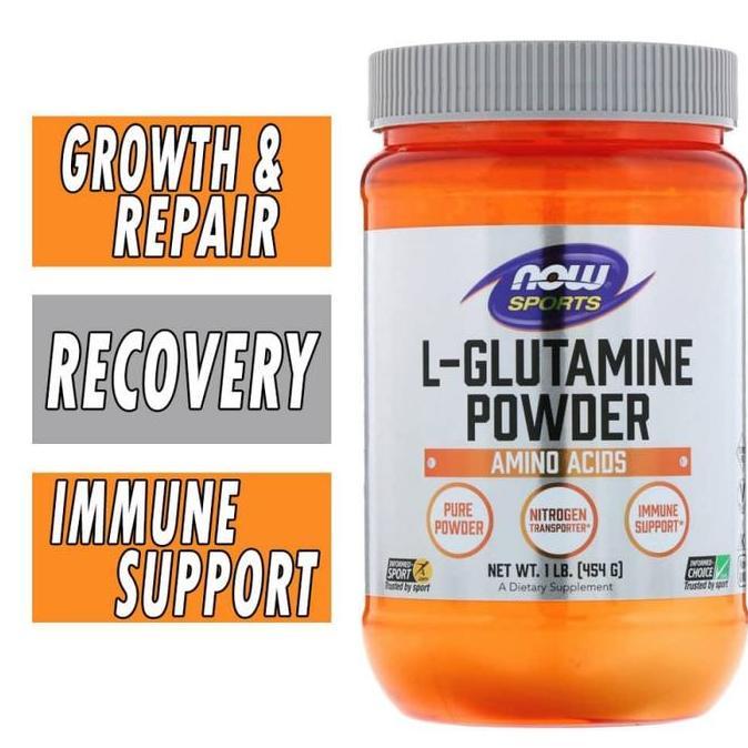 Now Sports Nutrition, L-Glutamine Pure Powder, Nitrogen Transporter*, Amino Acid, 1 Lb 454 G