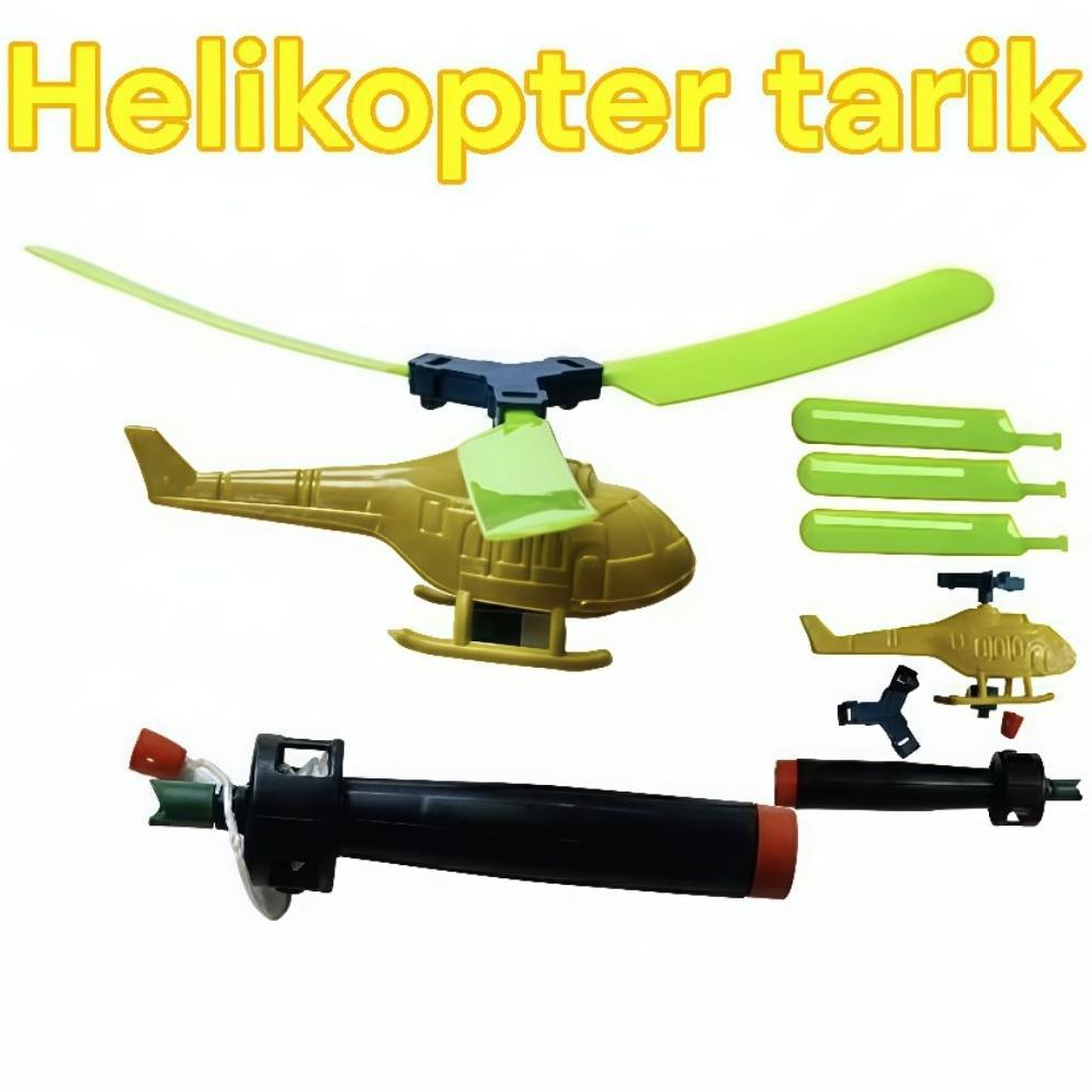 SUPER DEAL 1 Pcs Mainan Helikopter Tarik Mainan Pesawat Helikopter Tarik