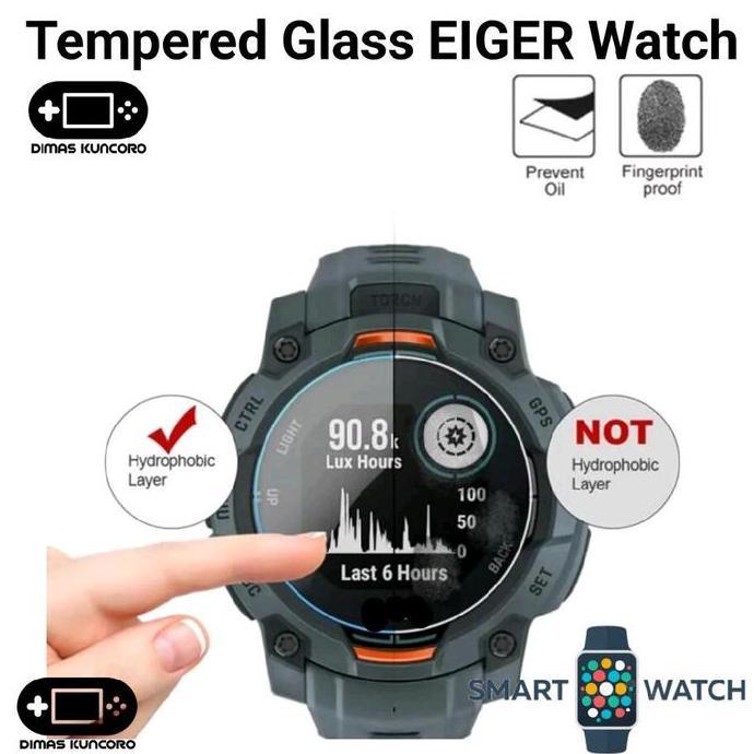 Tempered Glass EIGER Watch anti gores antigores screen guard protector pelindung layar lcd eiger wat