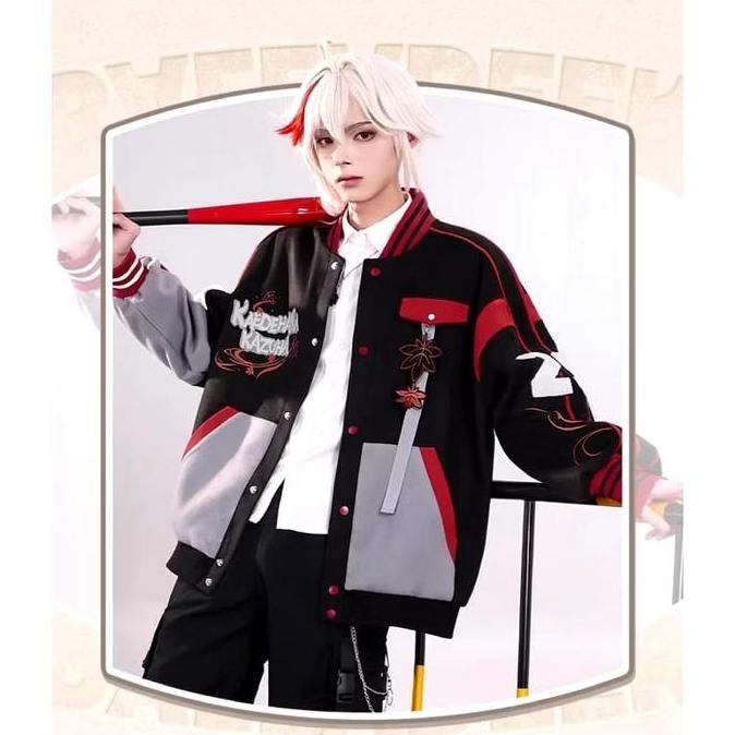 3DEBOZZSKA - KAZUHA KAEDERA GENSHIN IMPACT OVERSIZE JACKET CASUAL COSPLAYER HOODIE VARSITY