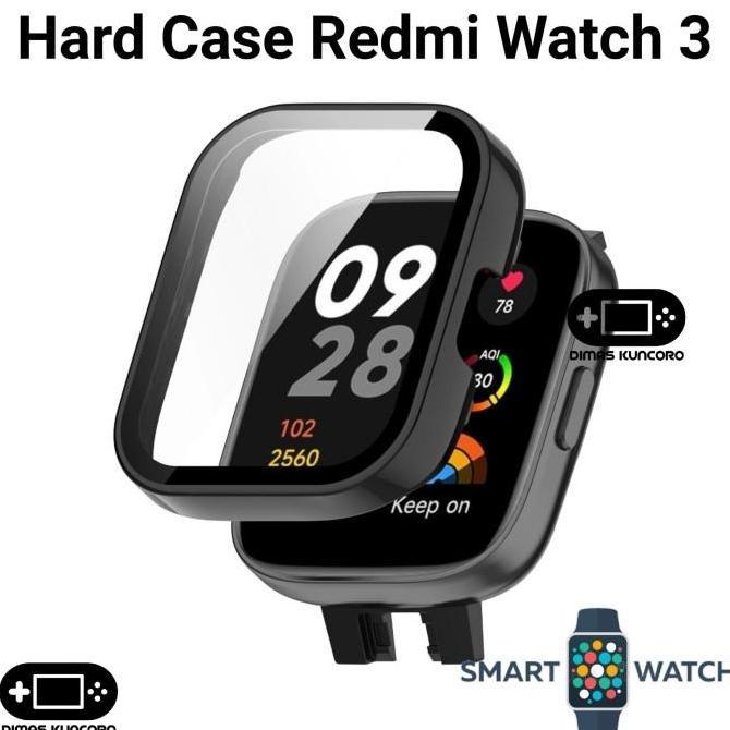 Hard Case Redmi Watch 3 cover bumper casing tempered glass screen guard protector anti gores antigor