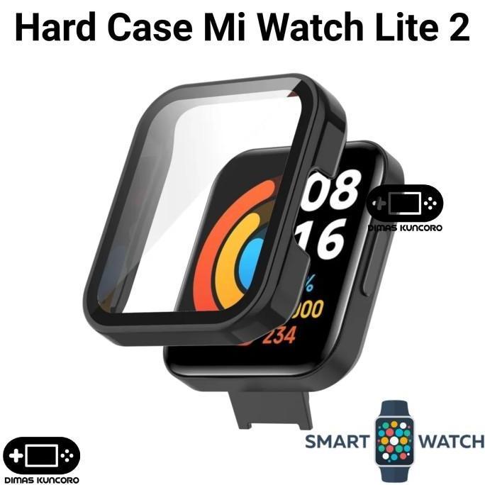 Hard Case Mi Watch Lite 2 cover bumper casing tempered glass screen guard protector anti gores antig
