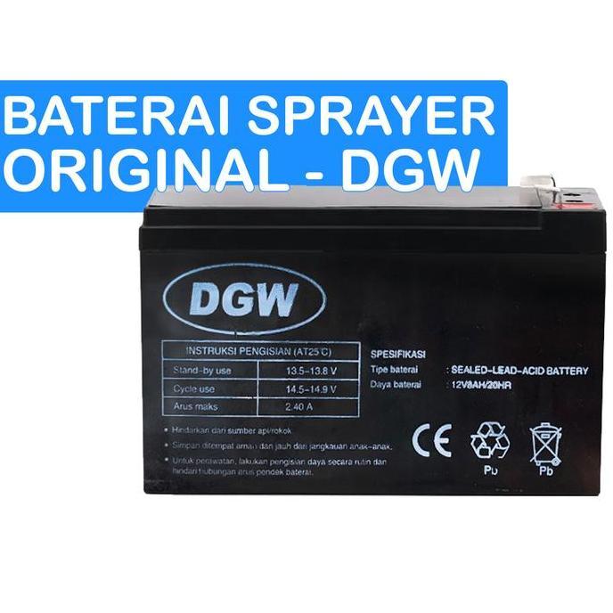NEW baterai Aki sprayer elektrik DGW 8Ah - Baterai Original DGW