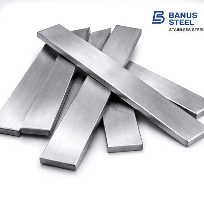 Strip stainless tebal 8 mm x 50 mm x 1 meter plat strip stainless 201
