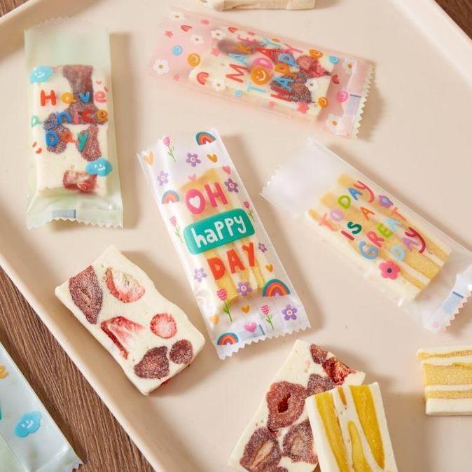 100 Pcs Plastik Kemasan Permen Nougat Lucu 4x9cm - Plastik Kemasan Permen Kue Kartun Lucu
