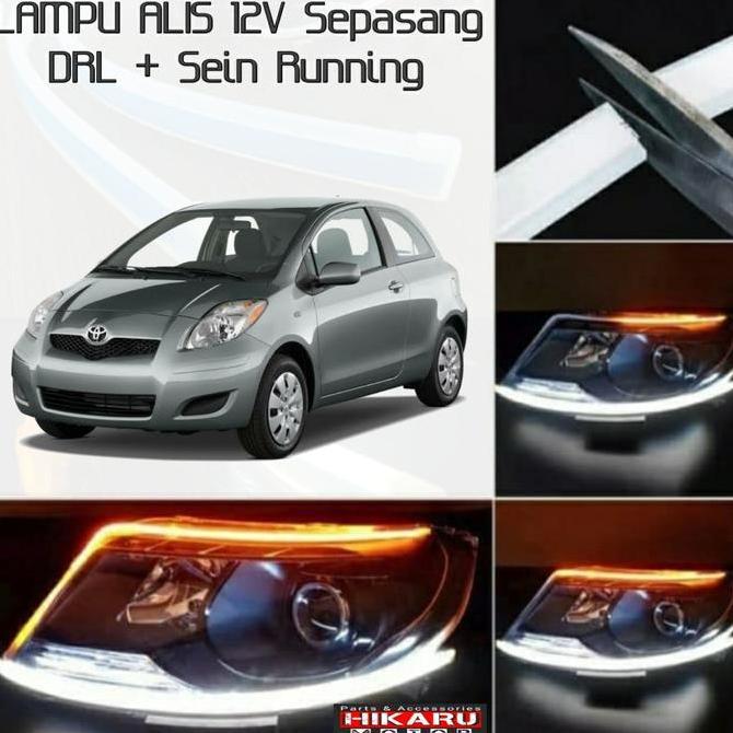 jaestrii / Lampu Alis Mobil LED DRL Toyota YARIS Bapao Sepasang Headlamp 12V 60CM Diskon