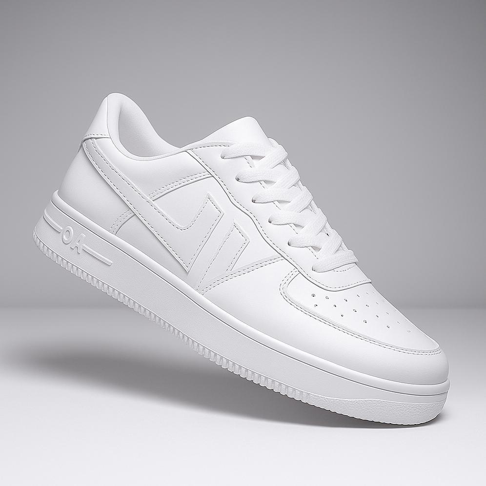 Sepatu Wanita Pria Putih Polos Sneakers Casual Cewek Cowok