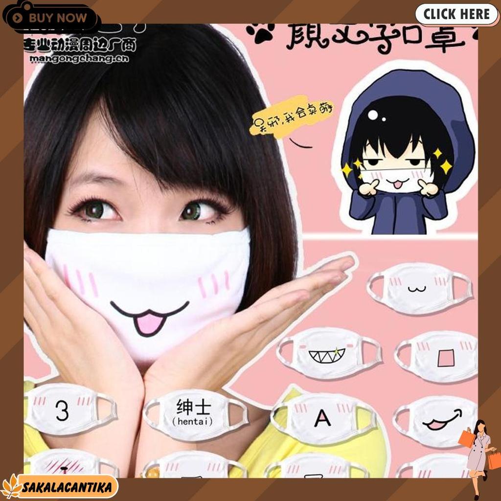 Mem Masker Emoticon Japan Mask Anime Ekspresi Kartun Lucu Kaomoji Siap Meluncur