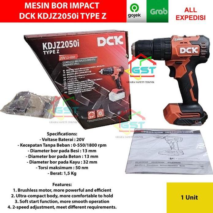 mesin bor impact DCK KDJZ2050i type z baterai cordless hammer drill