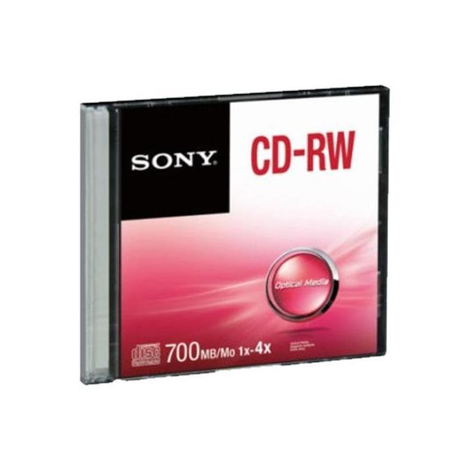 Sony CD-RW / CDRW 4x isi 1 Slim Case 700mb CD Disc Blank Ori