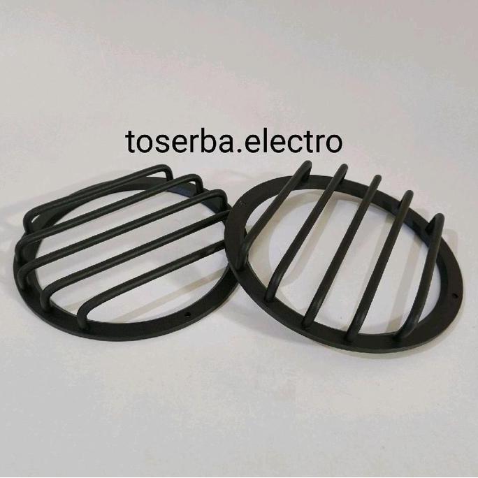HARGA DISC - Grill Tutup Speaker Midbass 6,5 inch Aluminium hitam palang P5 audio mobil custom unive