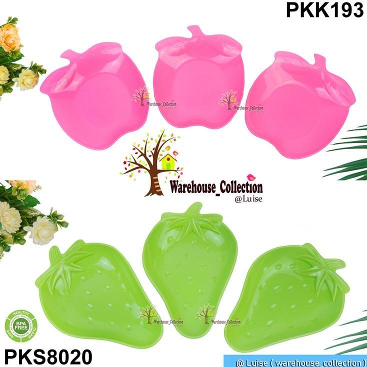 DAPAT 3 PCS PIRING PLASTIK LUCU / PIRING KUE SNACK / PIRING DESSERT / LEPEK KACANG