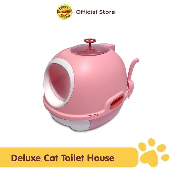 CAT TOILET BESAR OCTAGON | TOILET KUCING TERTUTUP PINTU ATAS | LITTER BOX BESAR