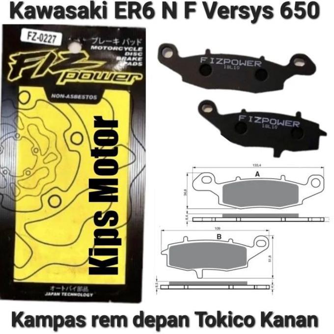 Kampas rem depan Kawasaki ER6N ER6F ER6 ER 6 N F Versys 650 - KANAN