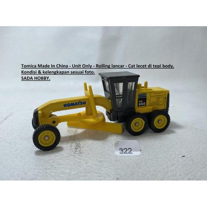 TOMICA NO. 24 KOMATSU MOTOR GRADER GD655-5 UNIT ONLY CADATOYS