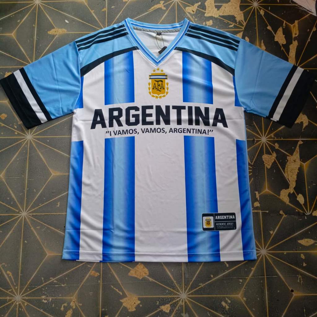 Jersey Baju Suporter Bola Argentina Ukuran Pria Dewasa/ Baju Fansclub Bola Argentina