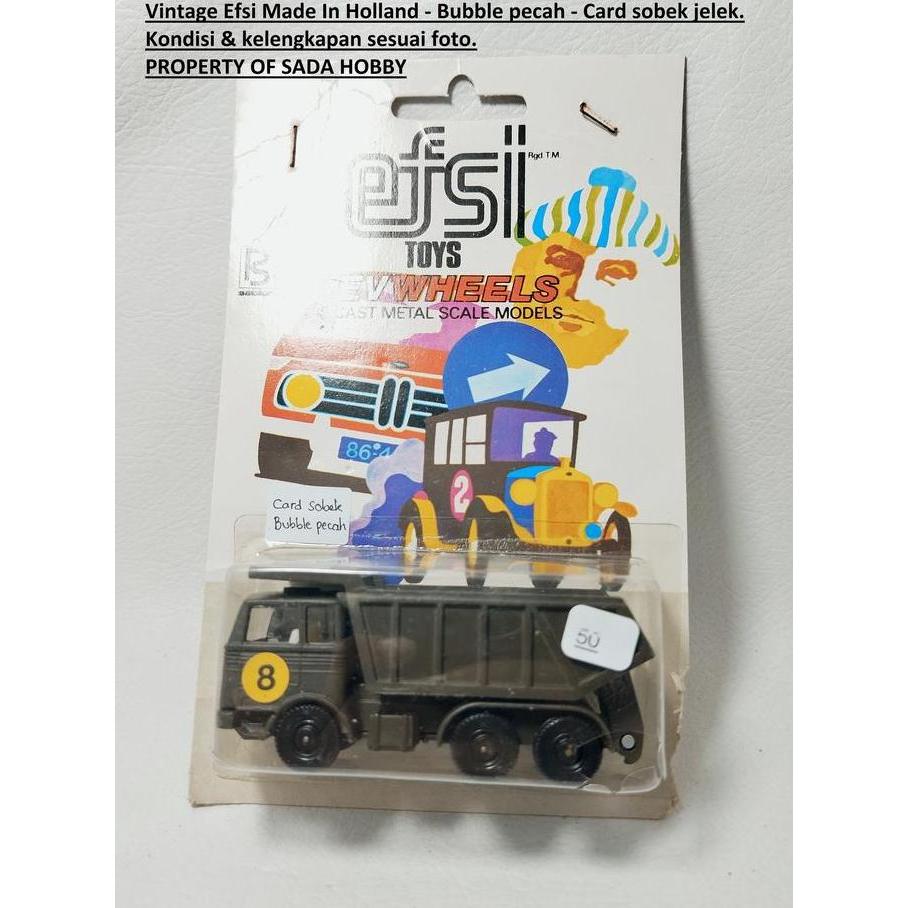 EFSI TOYS DIE-CAST METAL SCALE MERCEDES-BENZ LP-SERIES DUMP TRUCK MILLTARY DARK GREEN CADATOYS