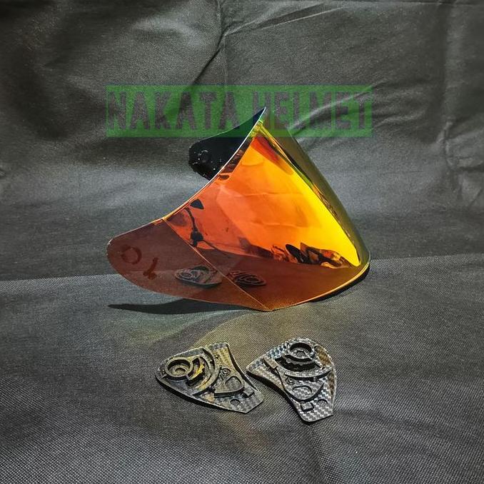 Testa- Kaca Helm Ink Centro Flat Visor Helmet Ink Centro Jet Solid Motif  Hitam Red Gold Blue Bening