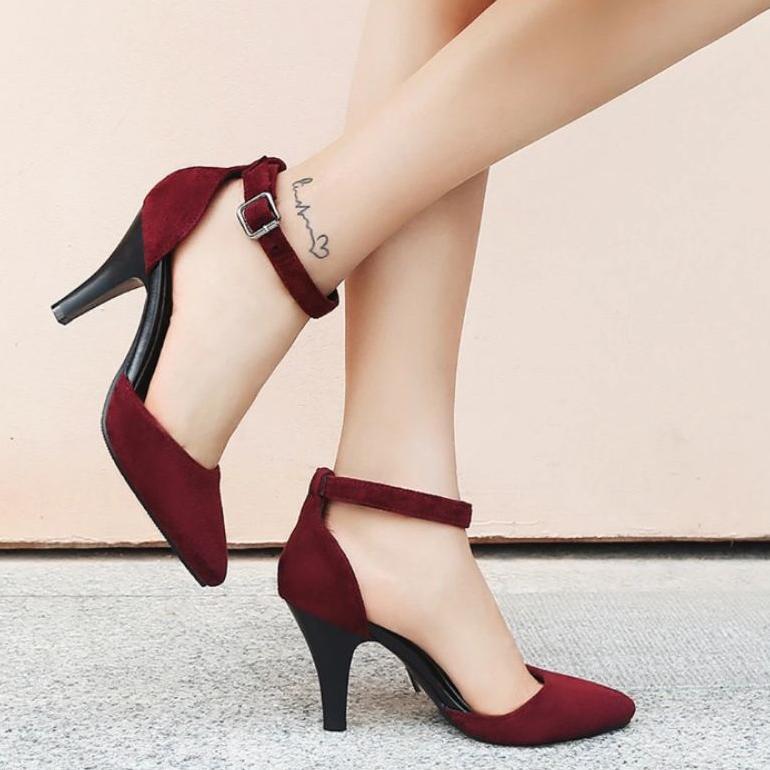 MURAH High Heels Wanita Fr 04 Suede 7cm