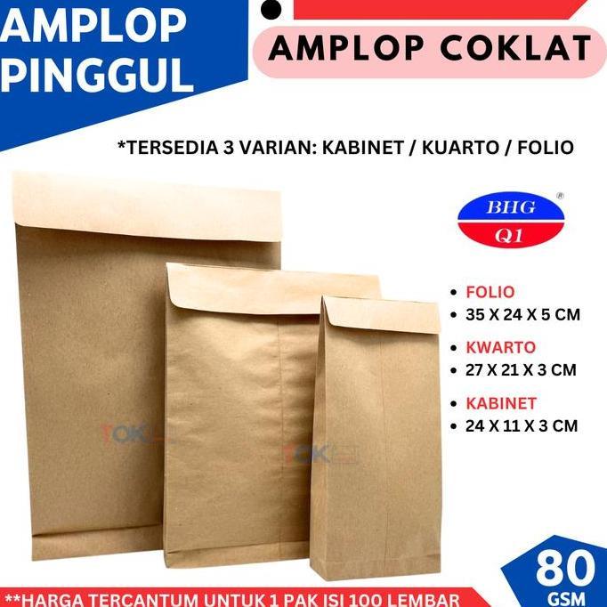 Lettera- Amplop Coklat Kabinet Pinggul 11X24Cm Isi 100Lbr