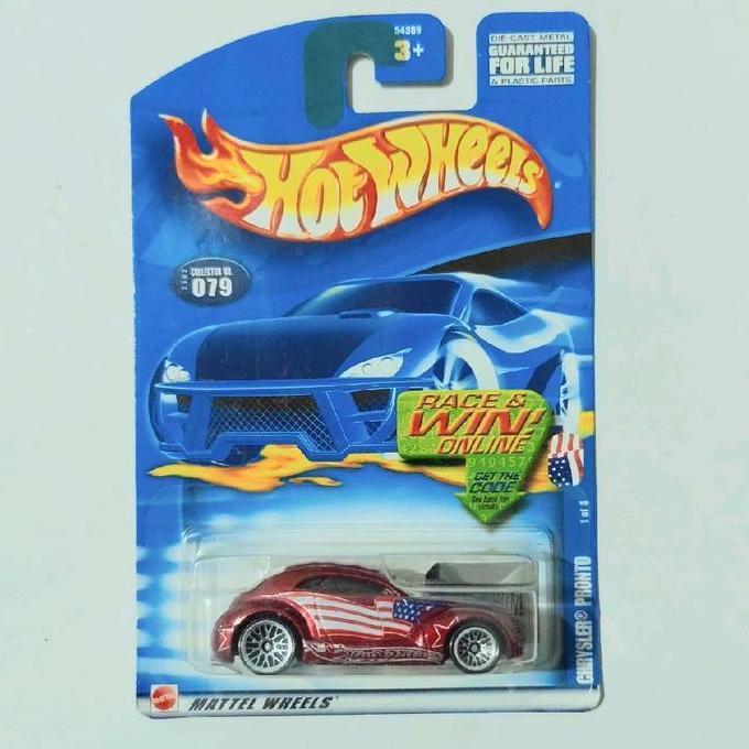 HOT WHEELS CHRYSLER PRONTO MERAH 2002 STAR STRIPS BLUE CARD FUN99