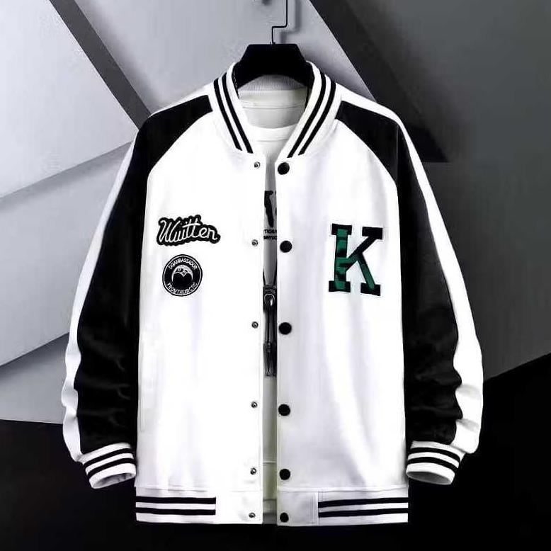 100% AMAN JAKET VARSITY BASEBALL ORIGINAL FULL SABLLON - JAKET BOMBER VARSITY PRIA WANITA ORIGINAL P
