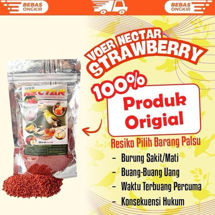 Voer Nectar Strawberry Pakan Pur Makanan Burung Pleci Kolibri Conin Allshop