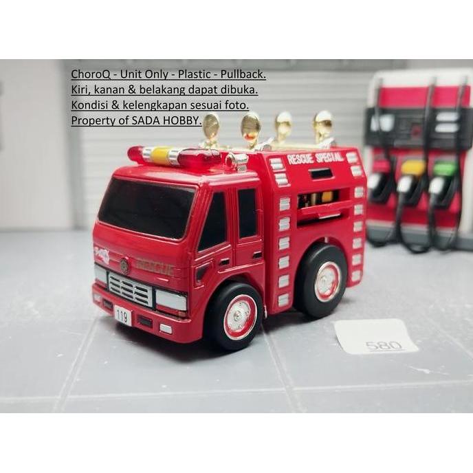 CHOROQ CHORO Q LIGHTING POWER SUPPLY TRUK PEMADAM KEBAKARAN TARGA PULLBACK UNIT ONLY MINUS CADATOYS