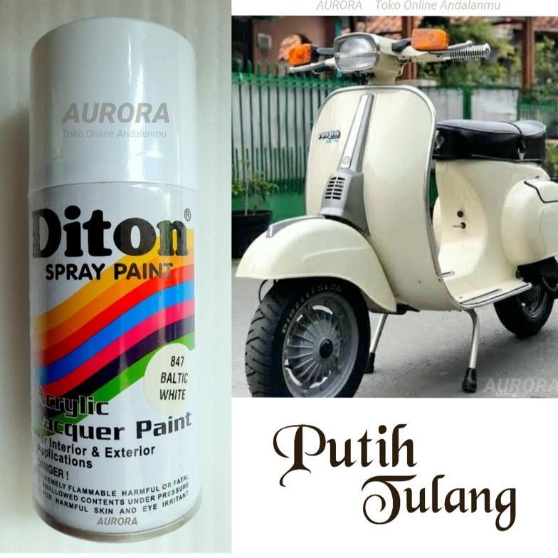 NEW Diton Baltic White 847 Putih Tulang 300ml Pilok Tahan Bensin Gloss Mengkilap Cat Semprot Pilox P