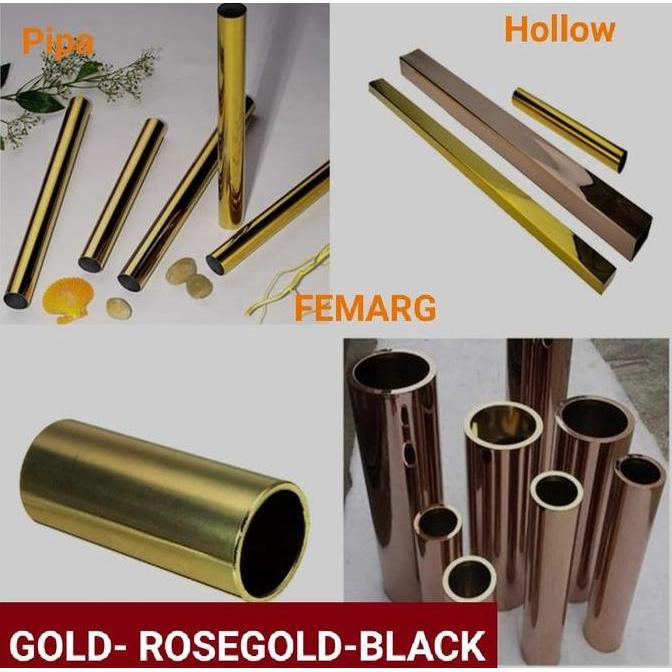 PIPA STAINLESS 25mm FEMARG SUS 201 MIRROR GOLD |ROSE GOLD |BLACK