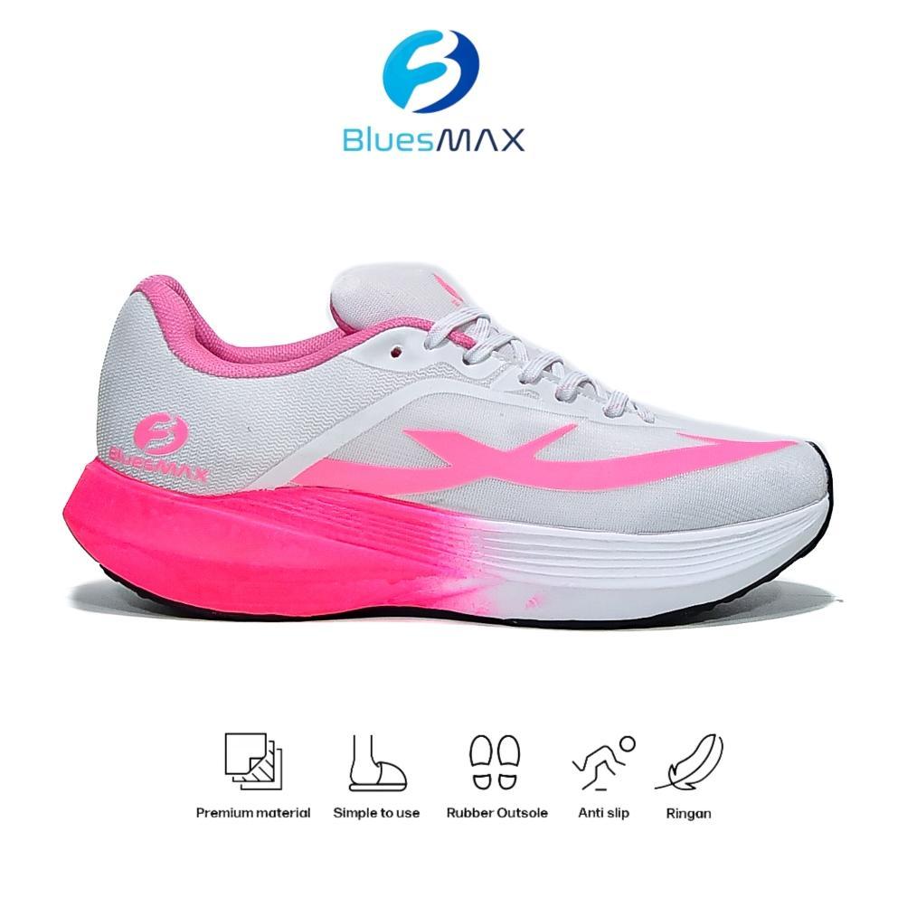 PAKET HEMAT Blues Max Vortex 1.0 White Pink Sepatu Lari Pria Wanita Jogging Sneakers Kasual Olahraga