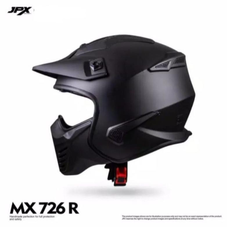 NEW HELM JPX MX726R SOLID | BLACK DOFF RED | MX726 R CROSSOVER MX 726R | JPX MX 726R| [terbaik][terl