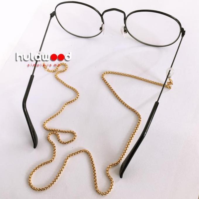 Rantai Kacamata Masker Strap Kacamata Pengait Titanium Stainless Steel Anti Karat Pria Wanita Premiu
